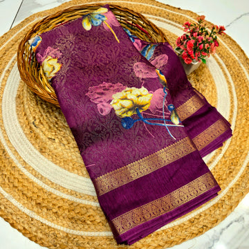Fancy Floral Printed Design Saree