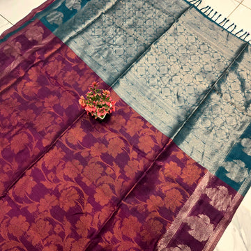 Premium Linen Brasso Silk Saree