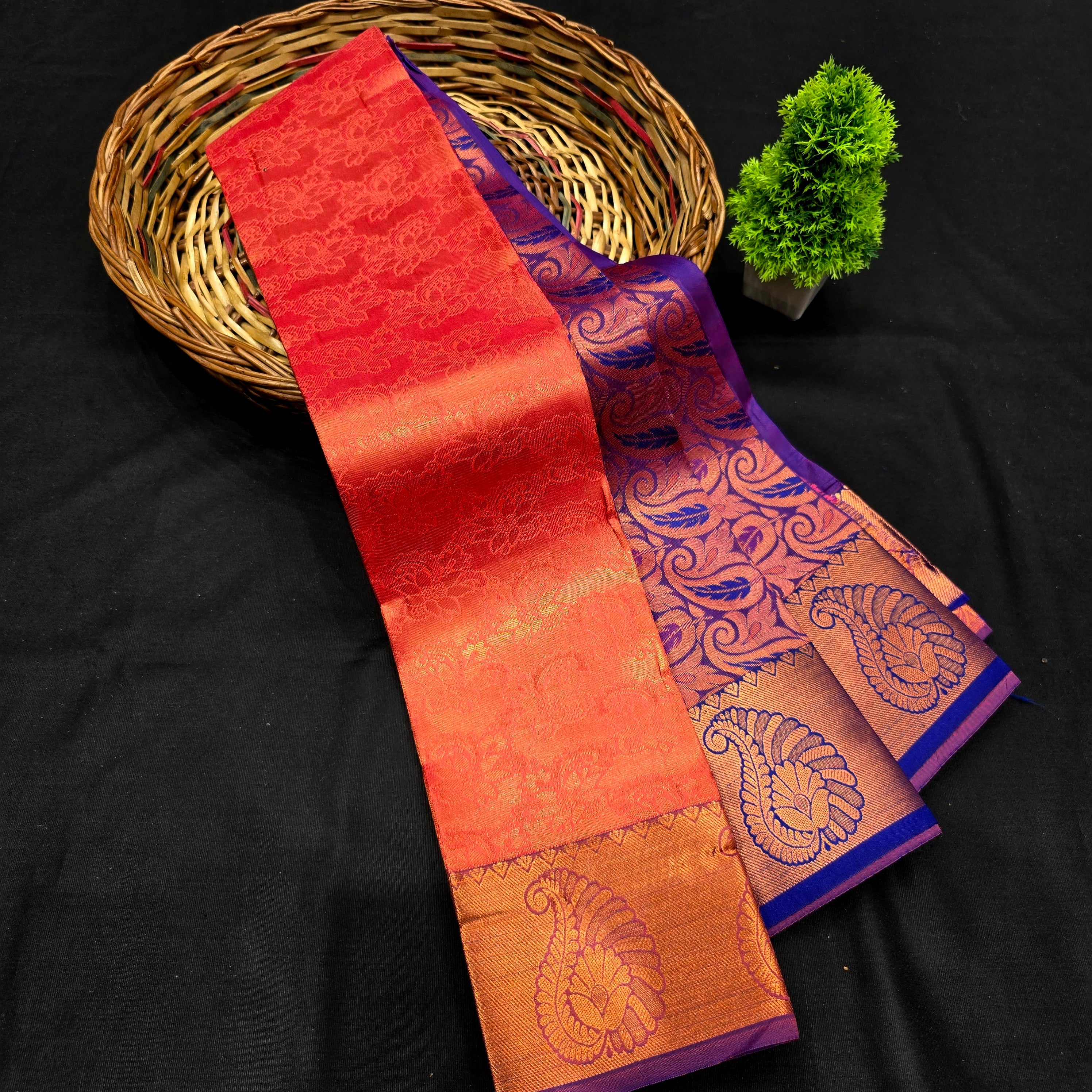 All Self Bridal Saree Without Stone