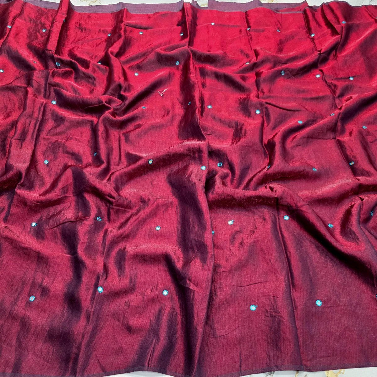 Space Silk Mirror Work Saree