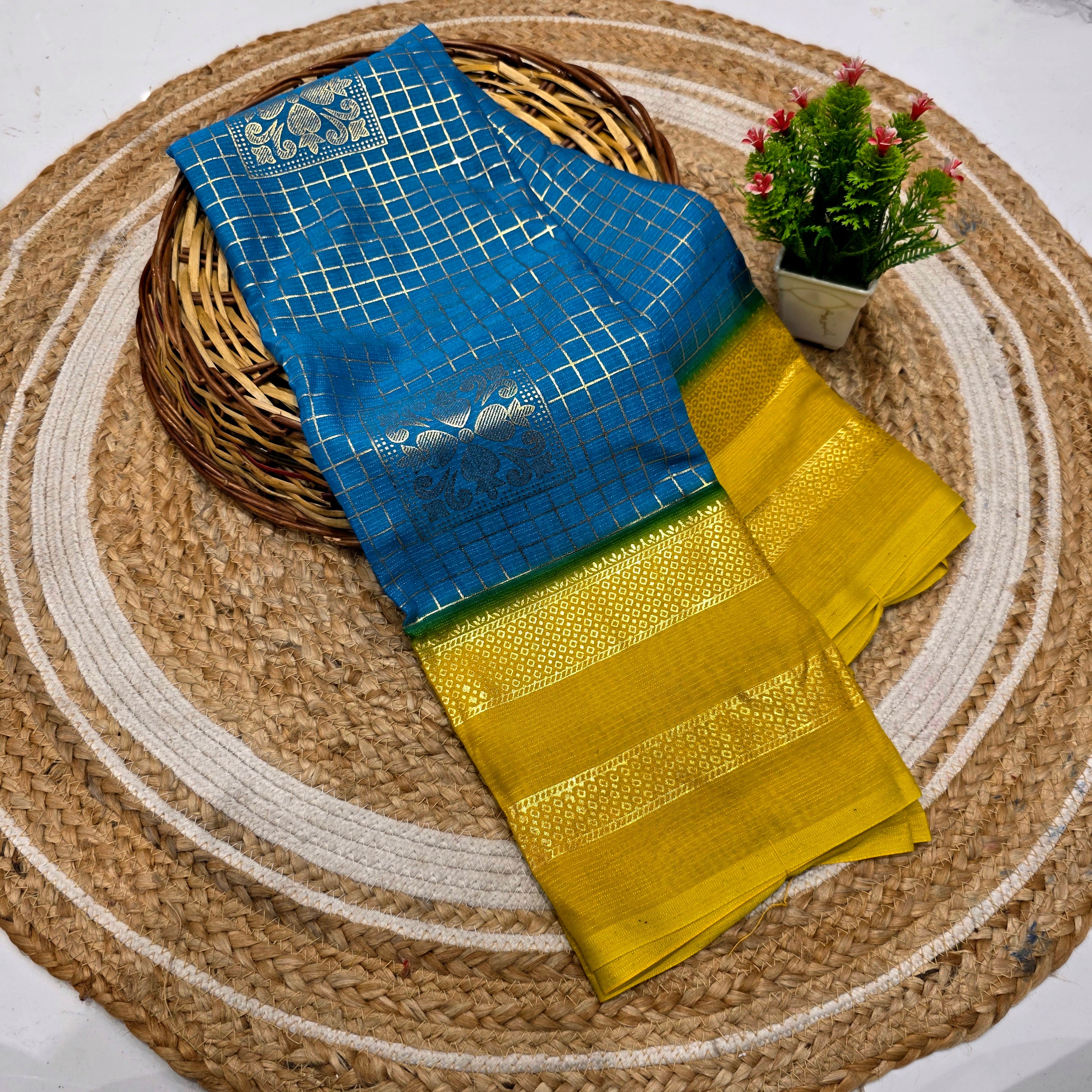 Foil work Saree