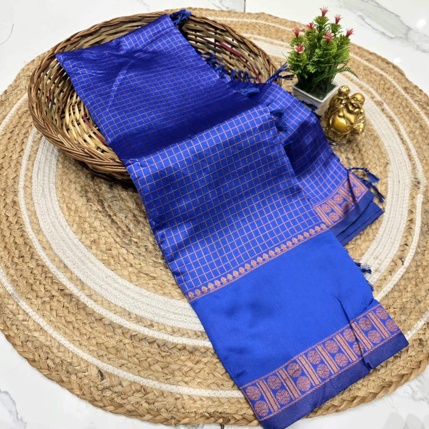 Elegant Checked Silk Saree