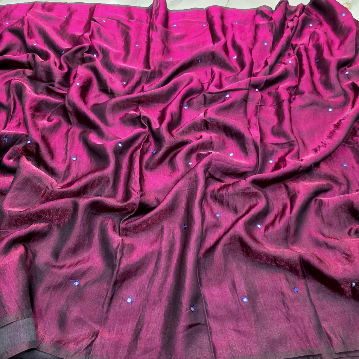 Space Silk Mirror Work Saree