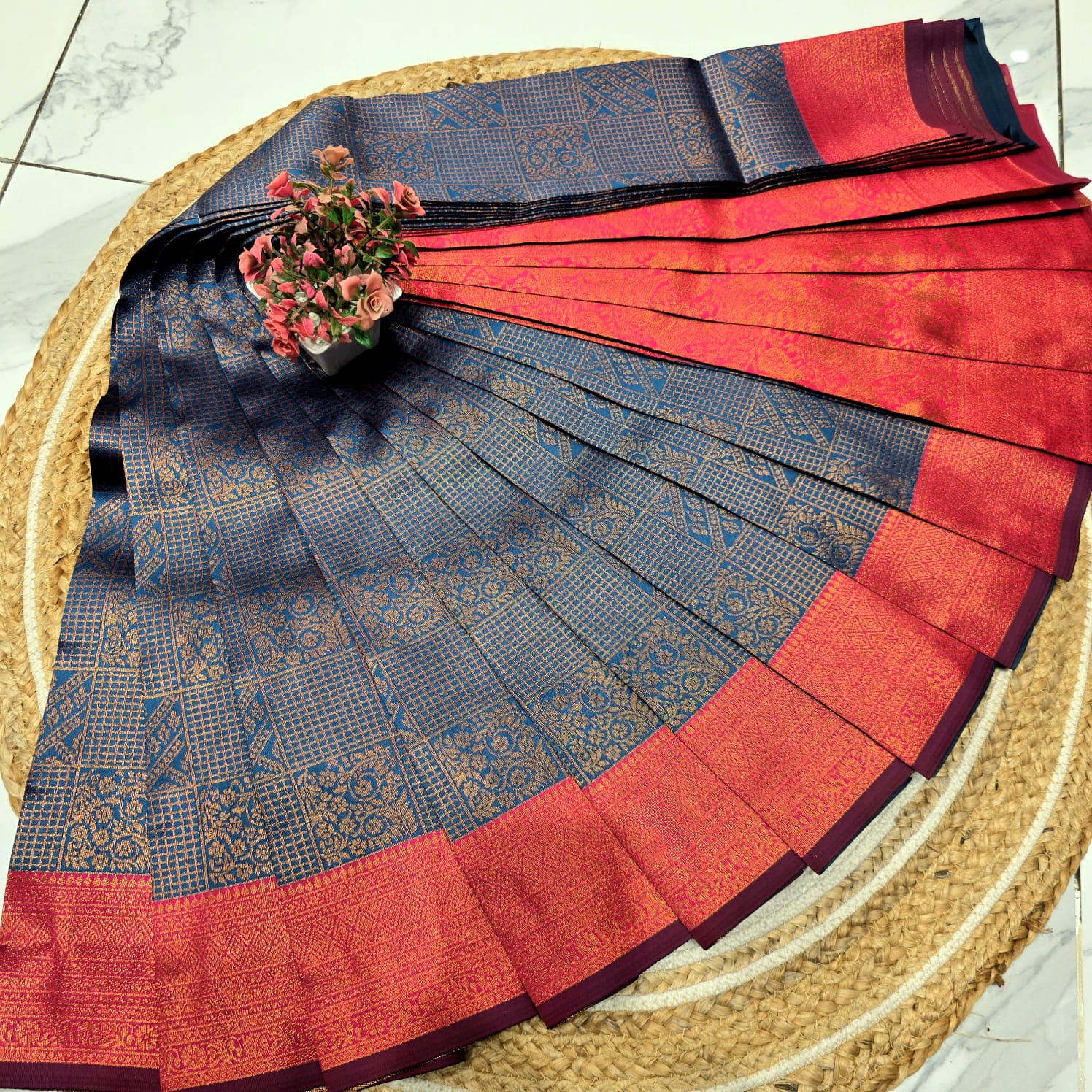 Kubera Checked Silk Saree