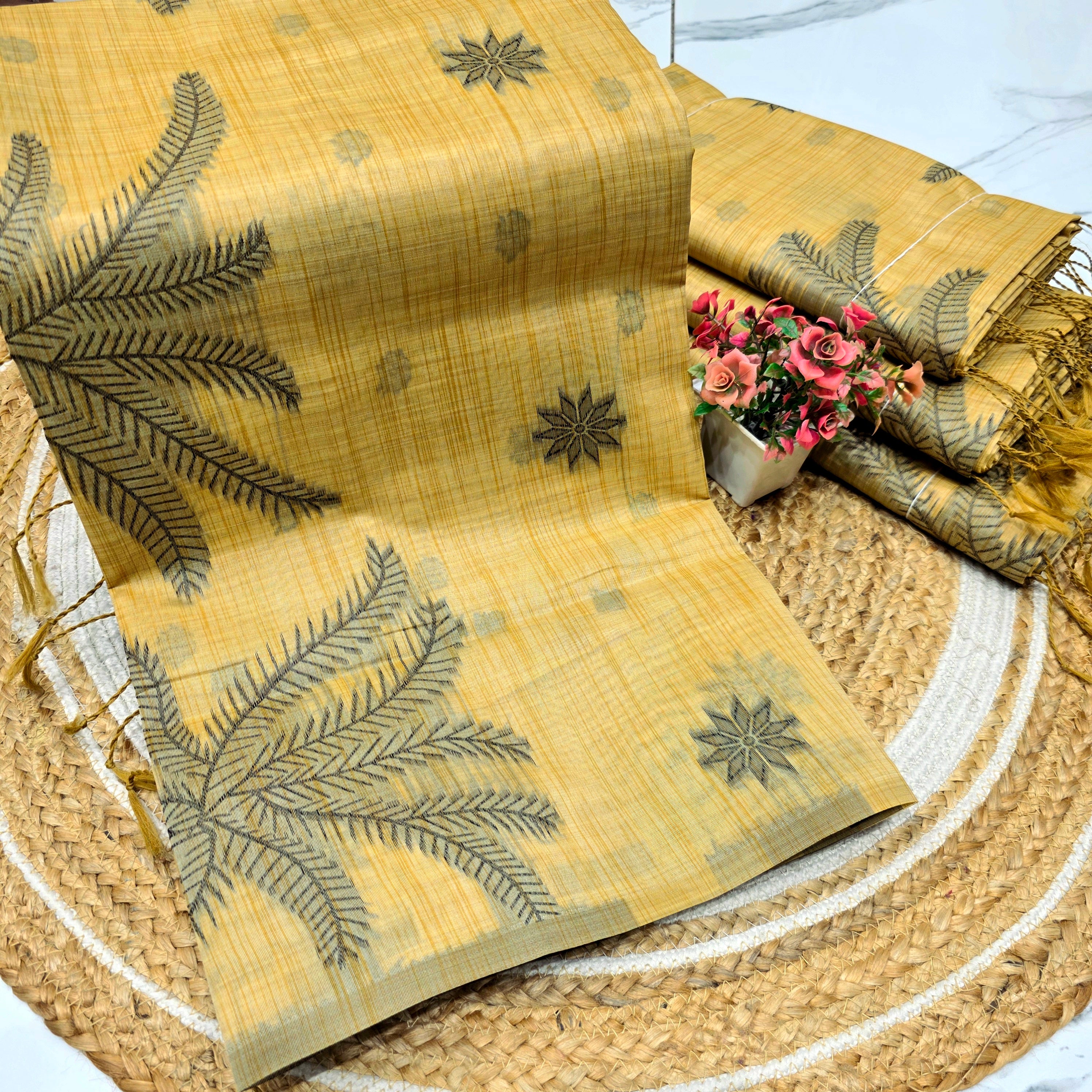 Leaf Design Cotton Saree