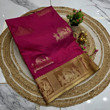 Luxury Pallakku Design Soft Silk Saree