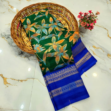 Diwali Special Foil Printed Silk Saree