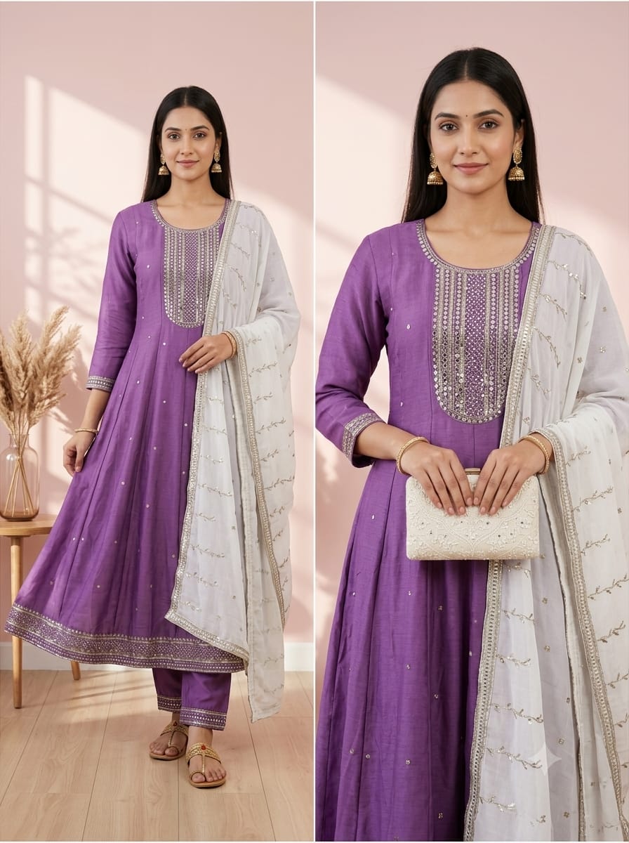 Jamdani 3-Pcs Kurti Set