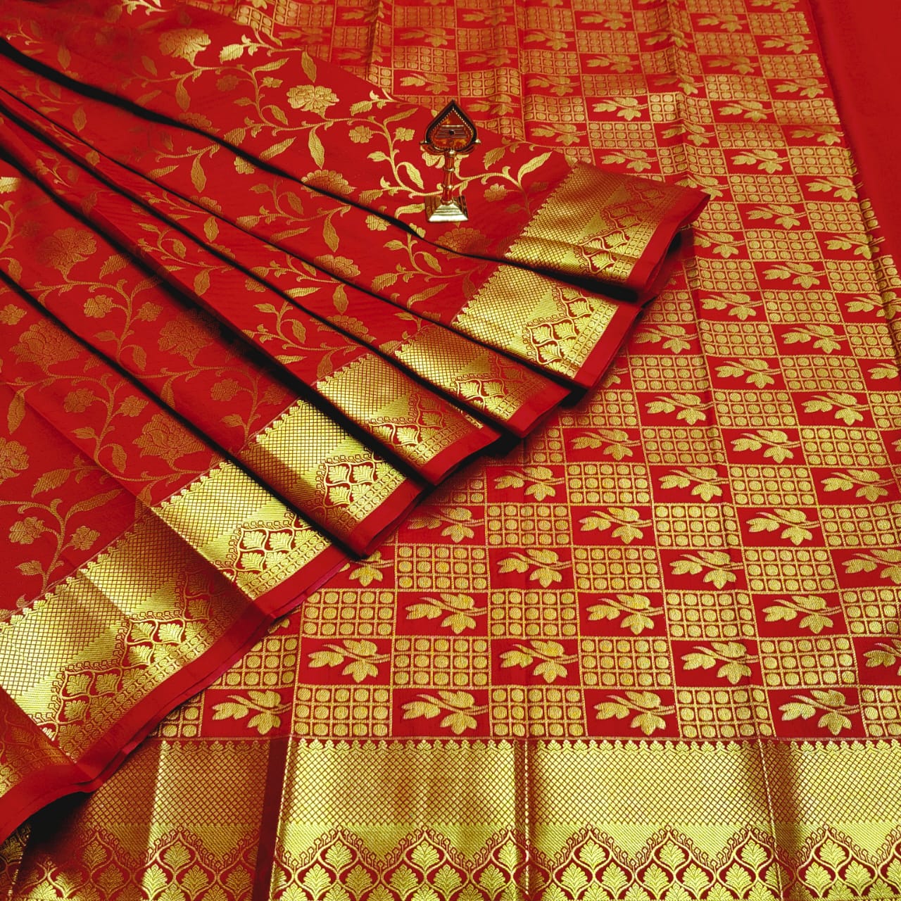 Golden All Self Sarees