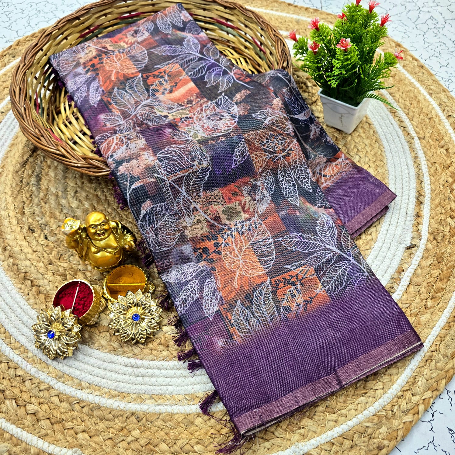 Copper Silk saree