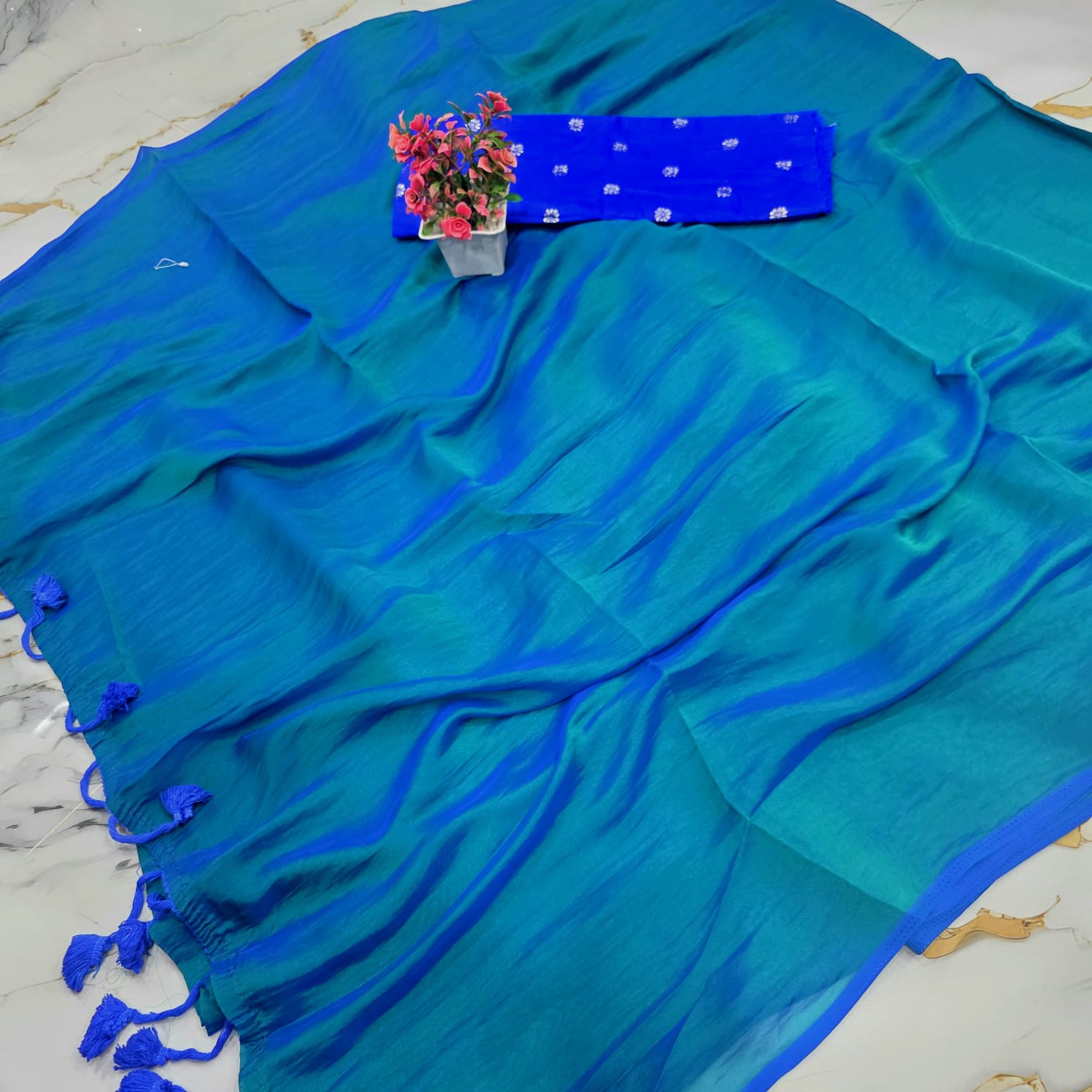 Peacock Khadhi Tissue Silk Saree