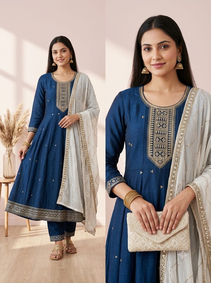 Jamdani 3-Pcs Kurti Set