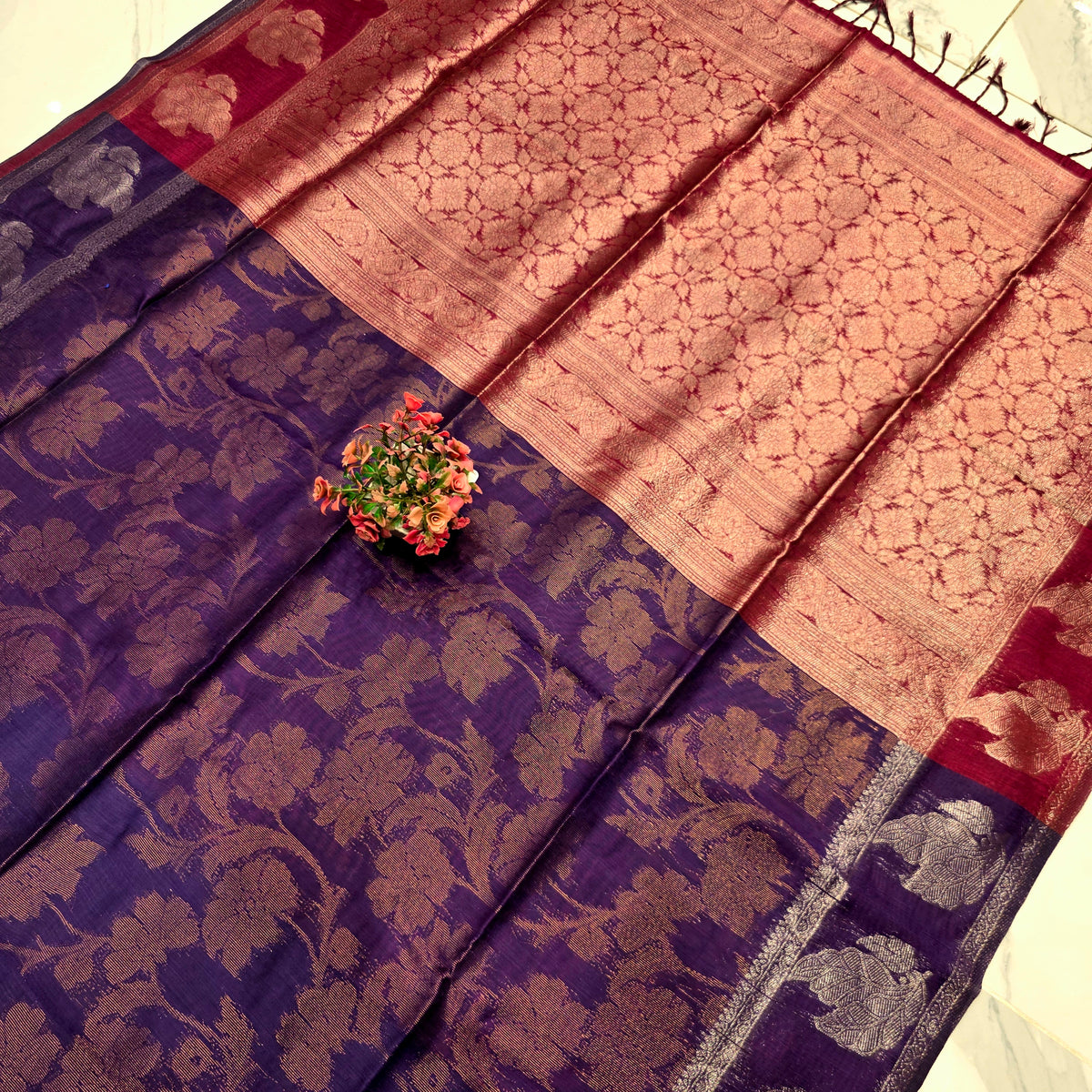 Premium Linen Brasso Silk Saree