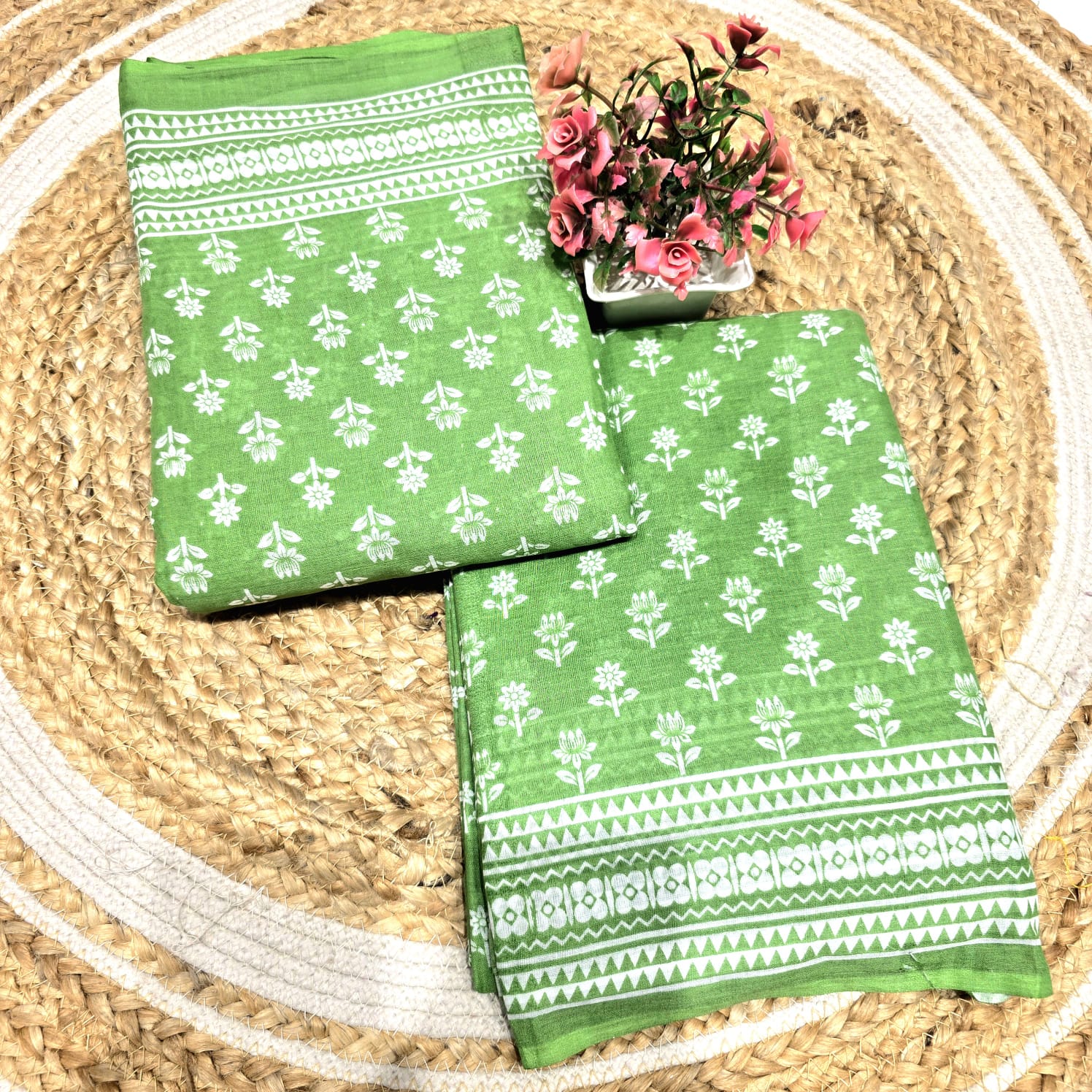 Premium Handloom Printed Cotton Saree