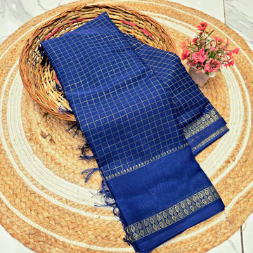 Elegant Gold Zari Foil Work Saree
