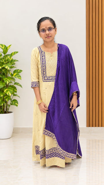 Embroidered Anarkali Kurti Set