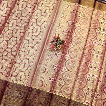 One Gram Gold Saree With Contrast Border ( same colour only dispatch )