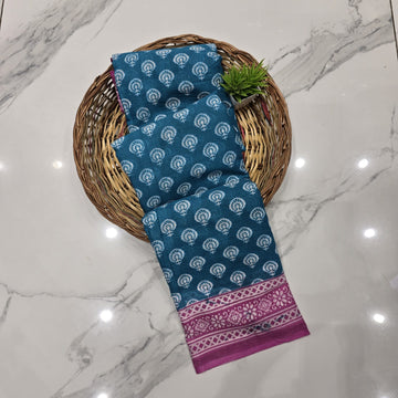 Premium Handloom Printed Cotton Saree