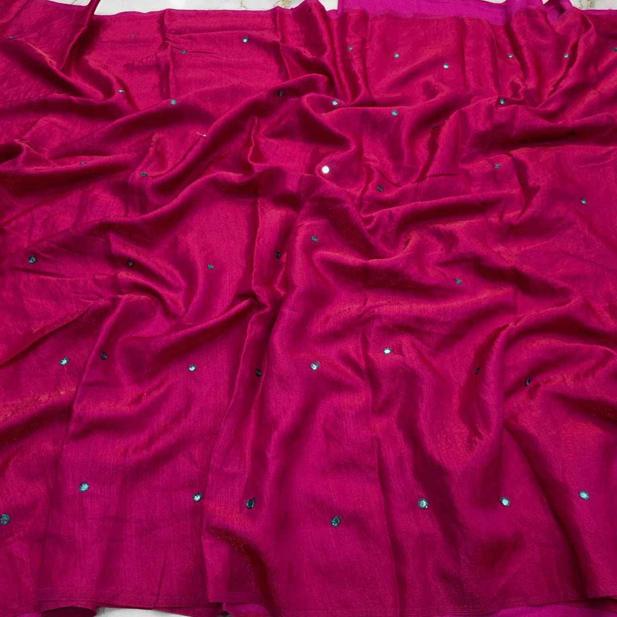 Space Silk Mirror Work Saree