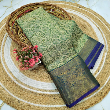 One Gram Gold Saree with Contrast Border