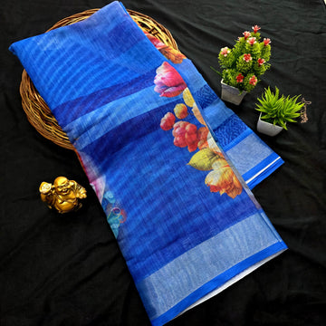 Soft Linen Cotton Saree