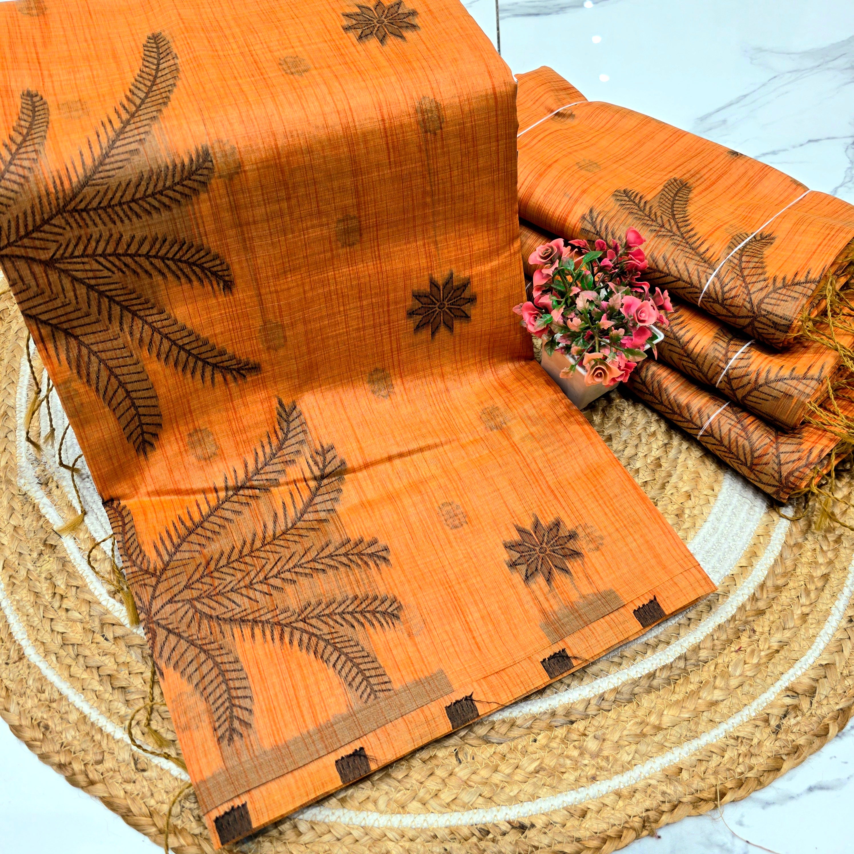 Leaf Design Cotton Saree
