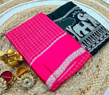 Georgette Blouse Work Saree