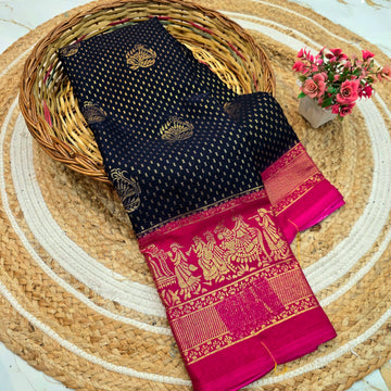 New Checked Foil Work Saree