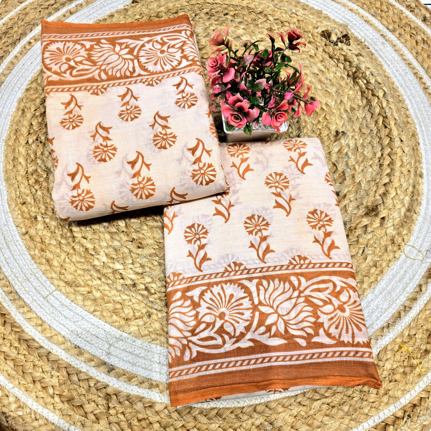 Premium Handloom Printed Cotton Saree
