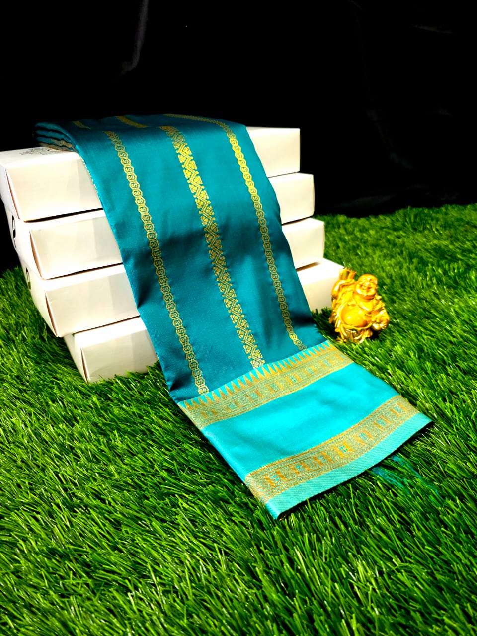 Own Production Traditional Silk Saree – Parrot Green