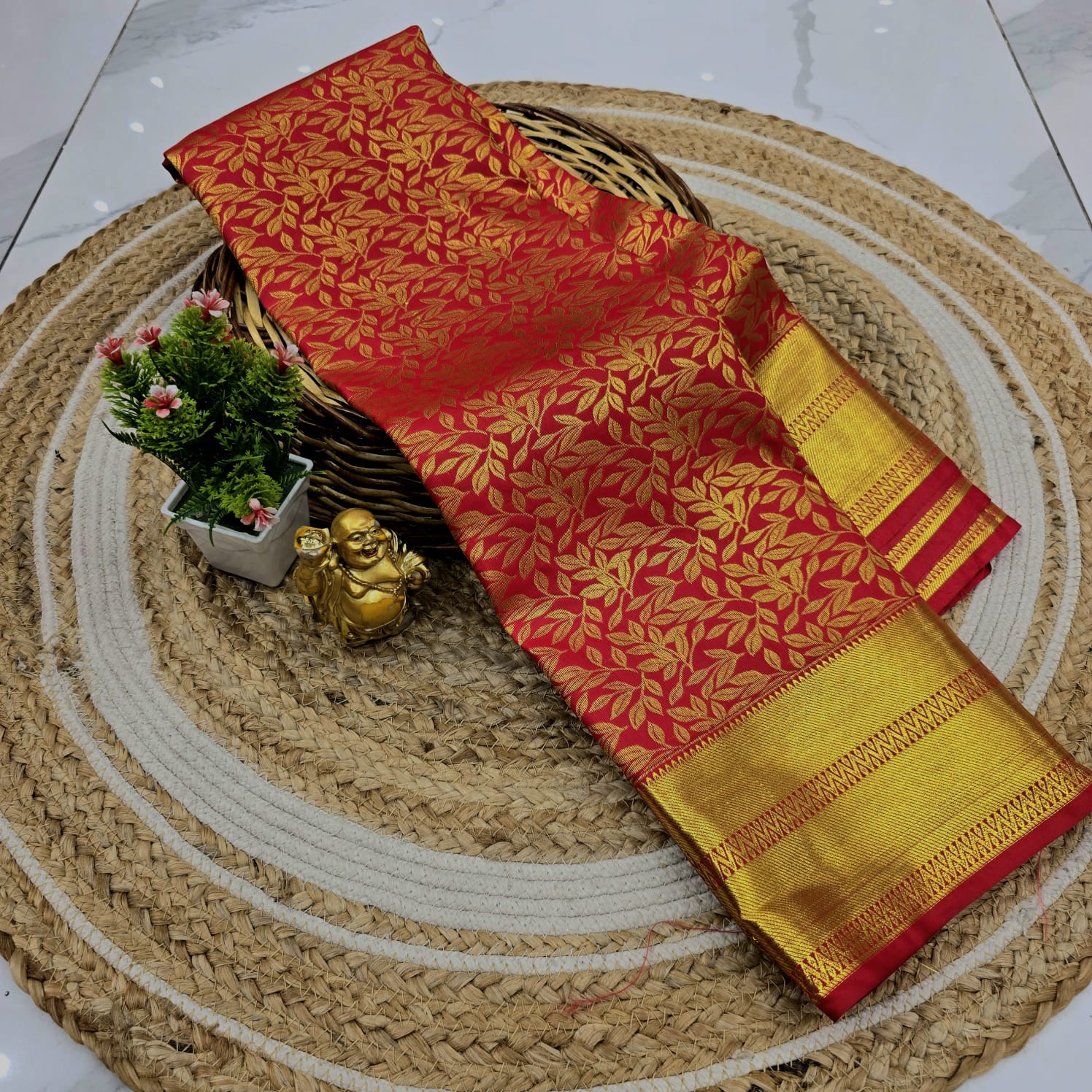 Premium Floral Bridal Silk Saree