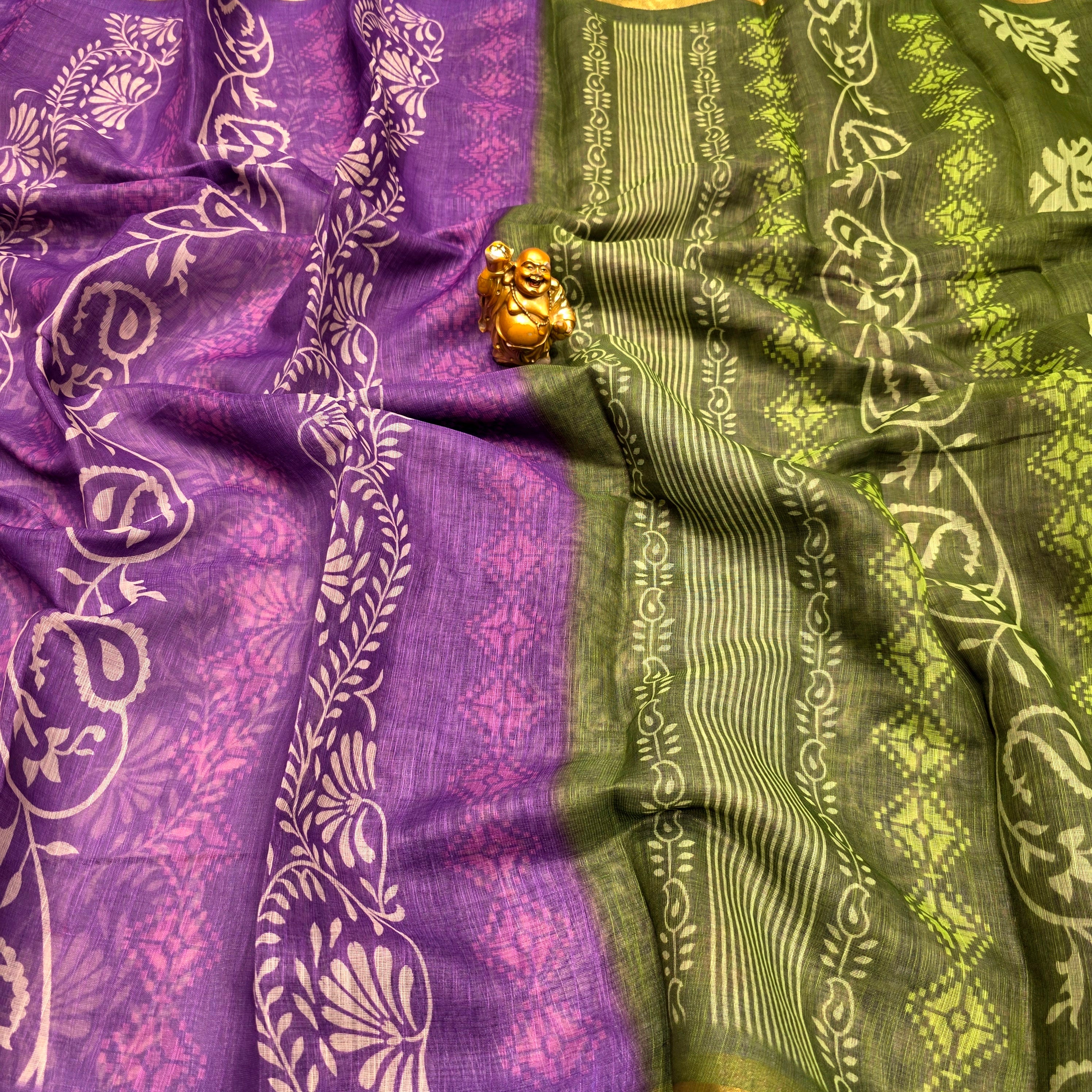 Floral Linen Cotton Saree