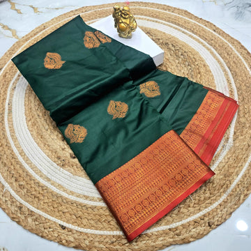 Traditional Soft Silk Zari Border Saree