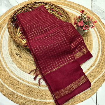Elegant Gold Zari Foil Work Saree