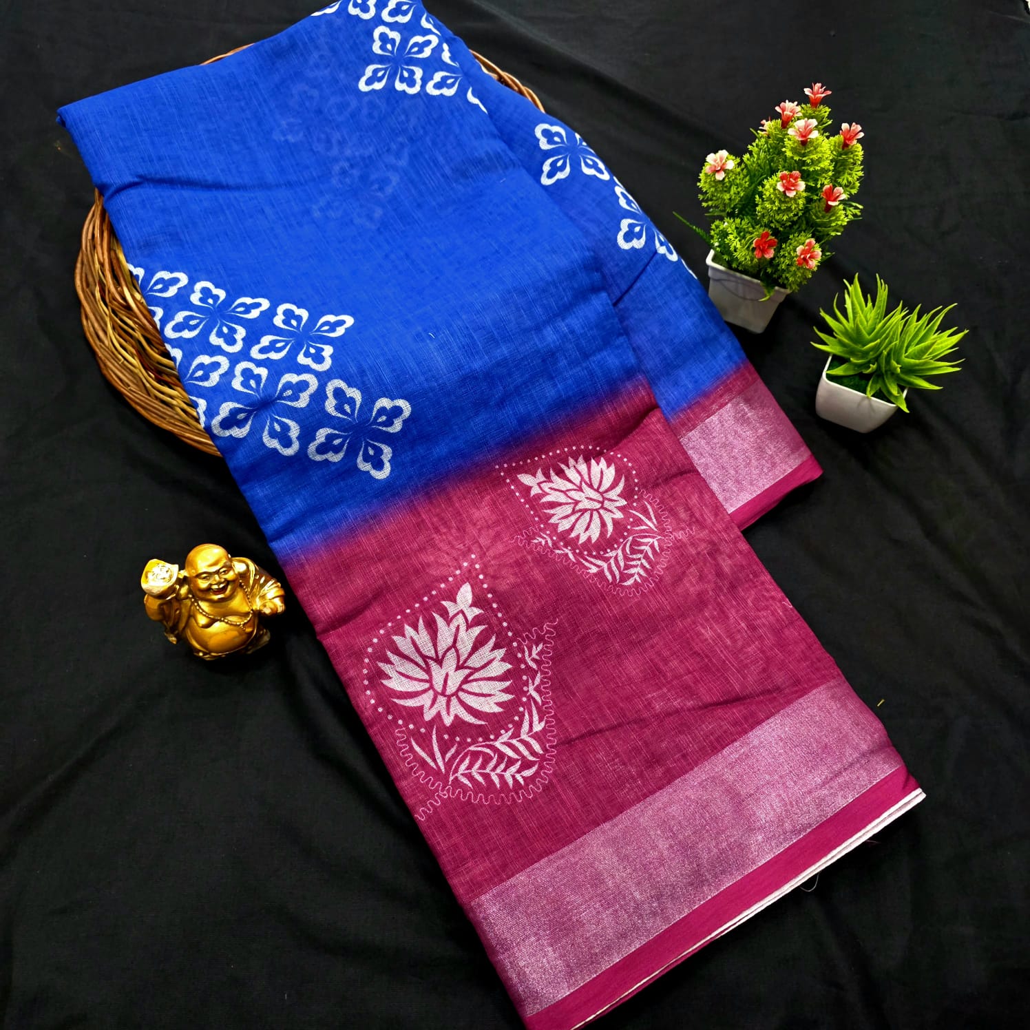 Soft Linen Cotton Saree