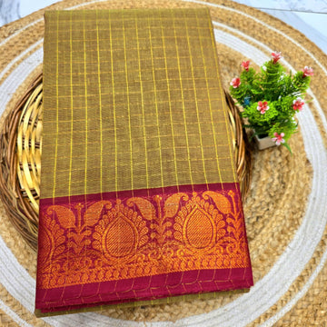 Pure Checked Cotton Saree