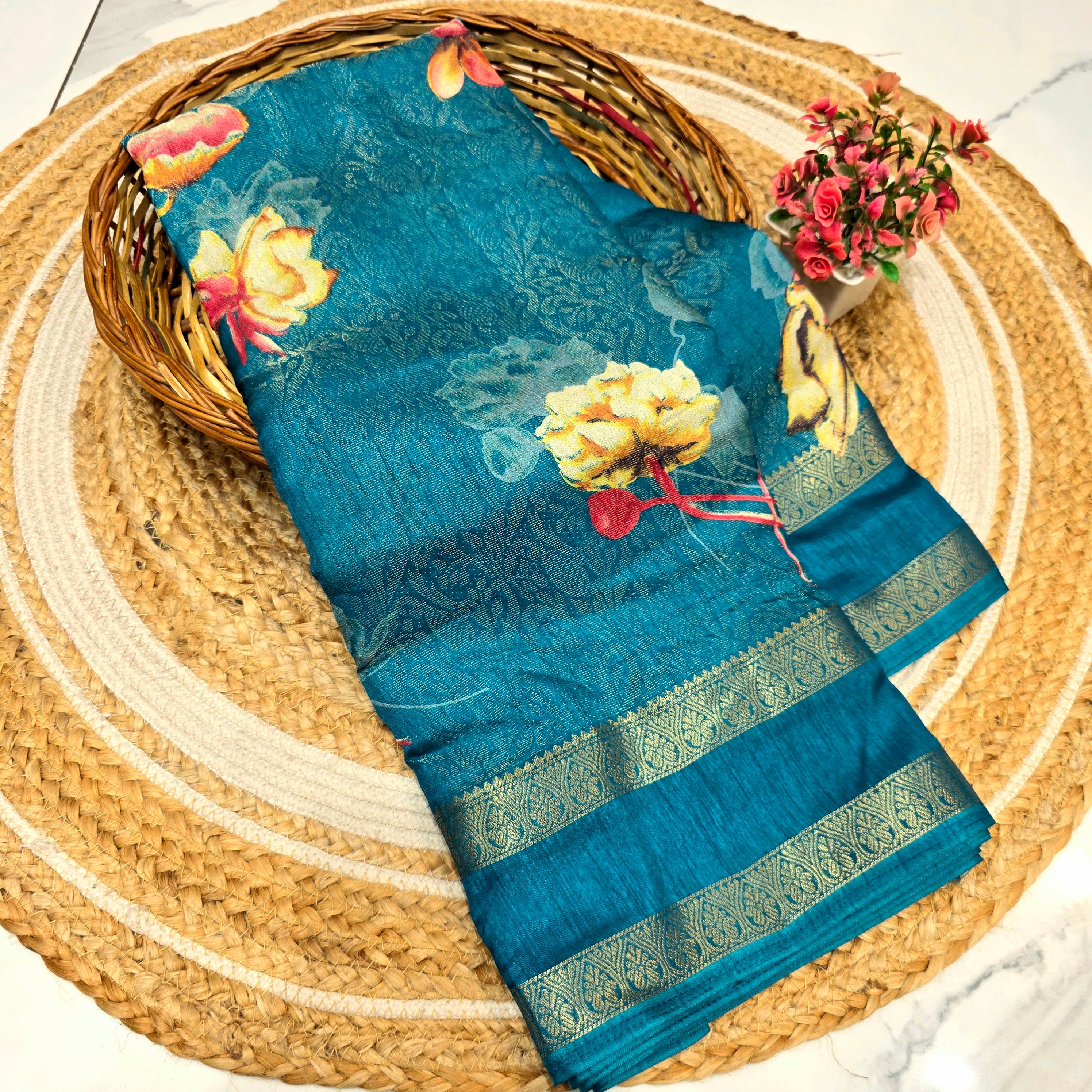 Fancy Floral Printed Design Saree