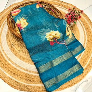 Fancy Floral Printed Design Saree