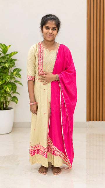 Embroidered Anarkali Kurti Set