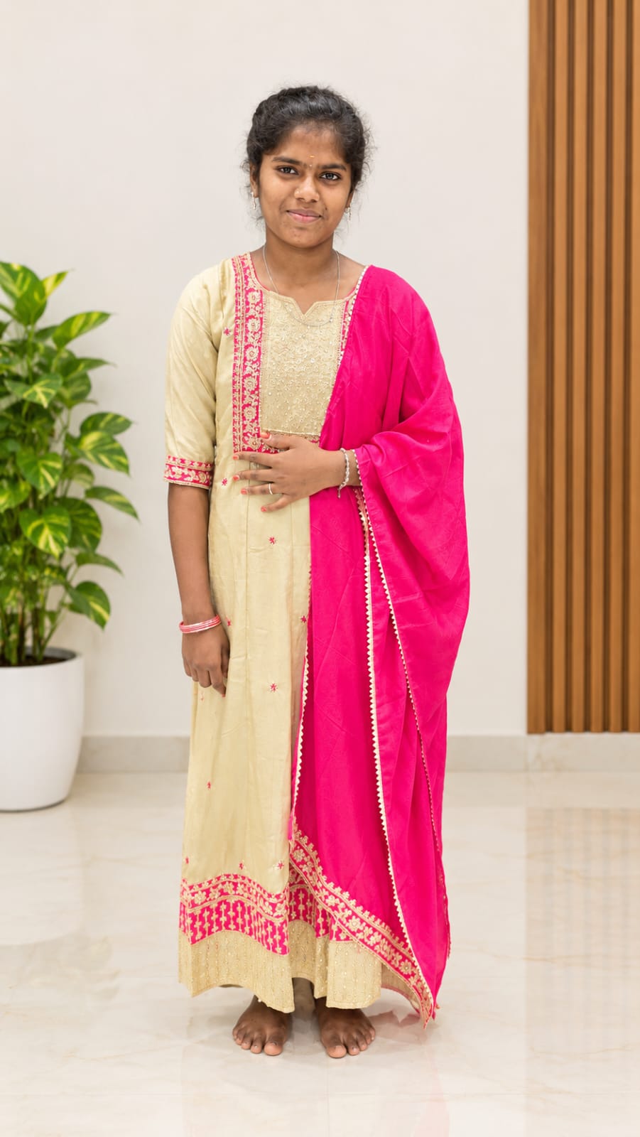 Embroidered Anarkali Kurti Set