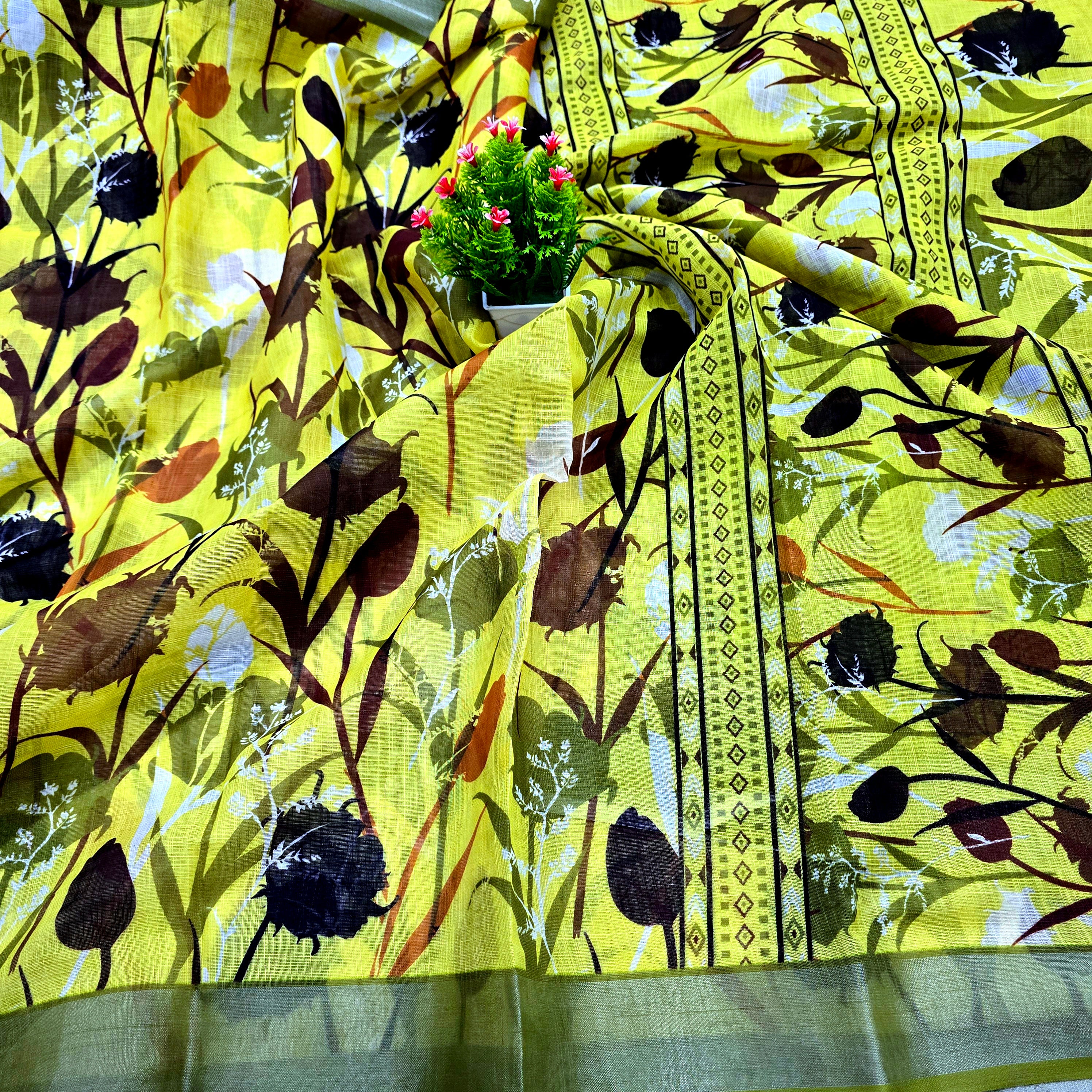 Cotton Linen Saree