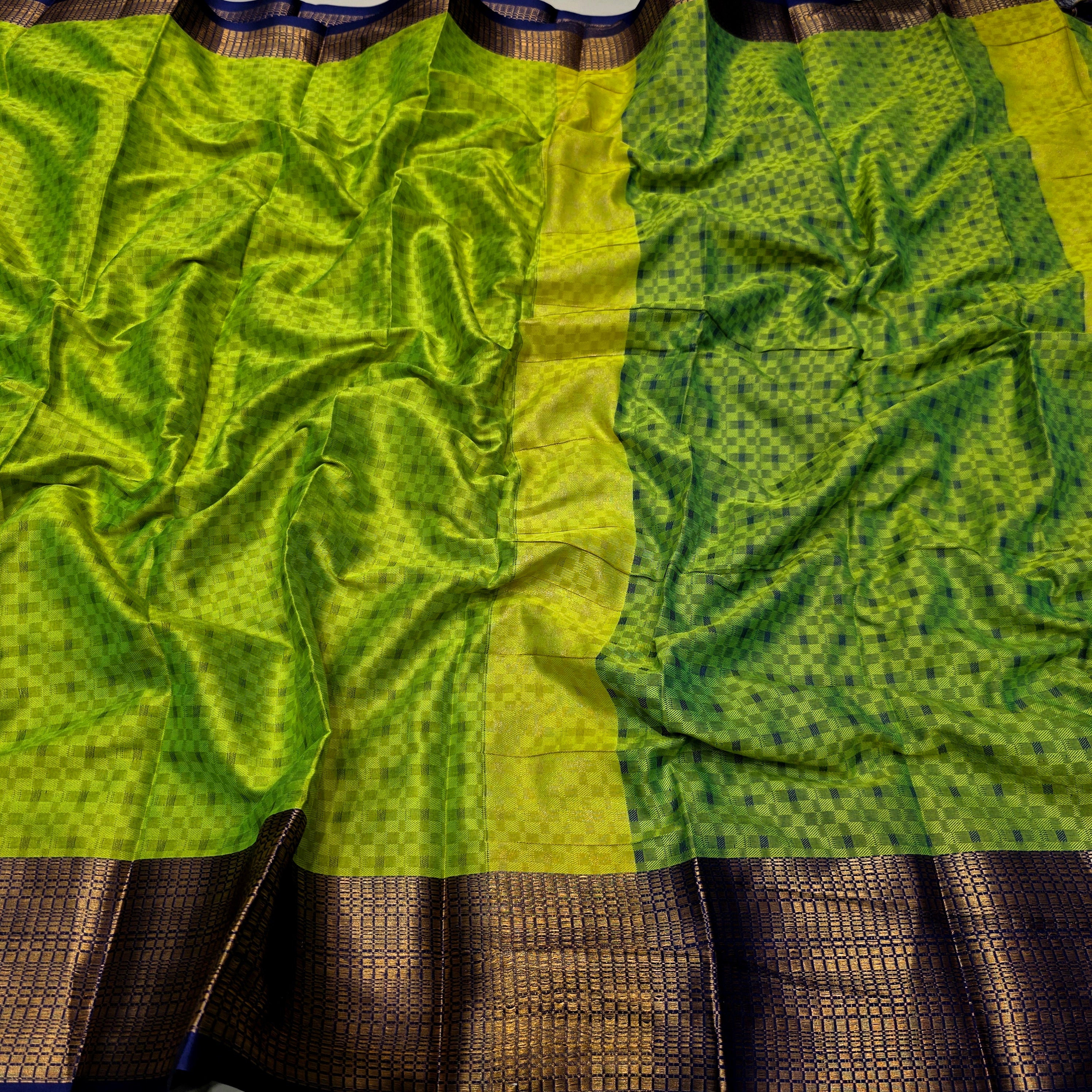 Checked Tissue Silk Saree
