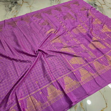 Gopuram Design Foil Print Saree