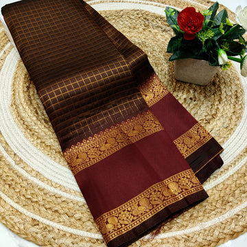 Own Production Traditional CHEKED Silk Saree