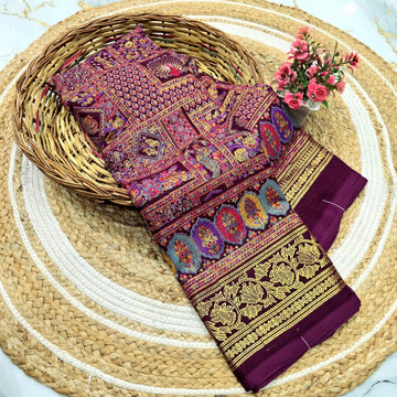 Kalamkari Foil Work Saree