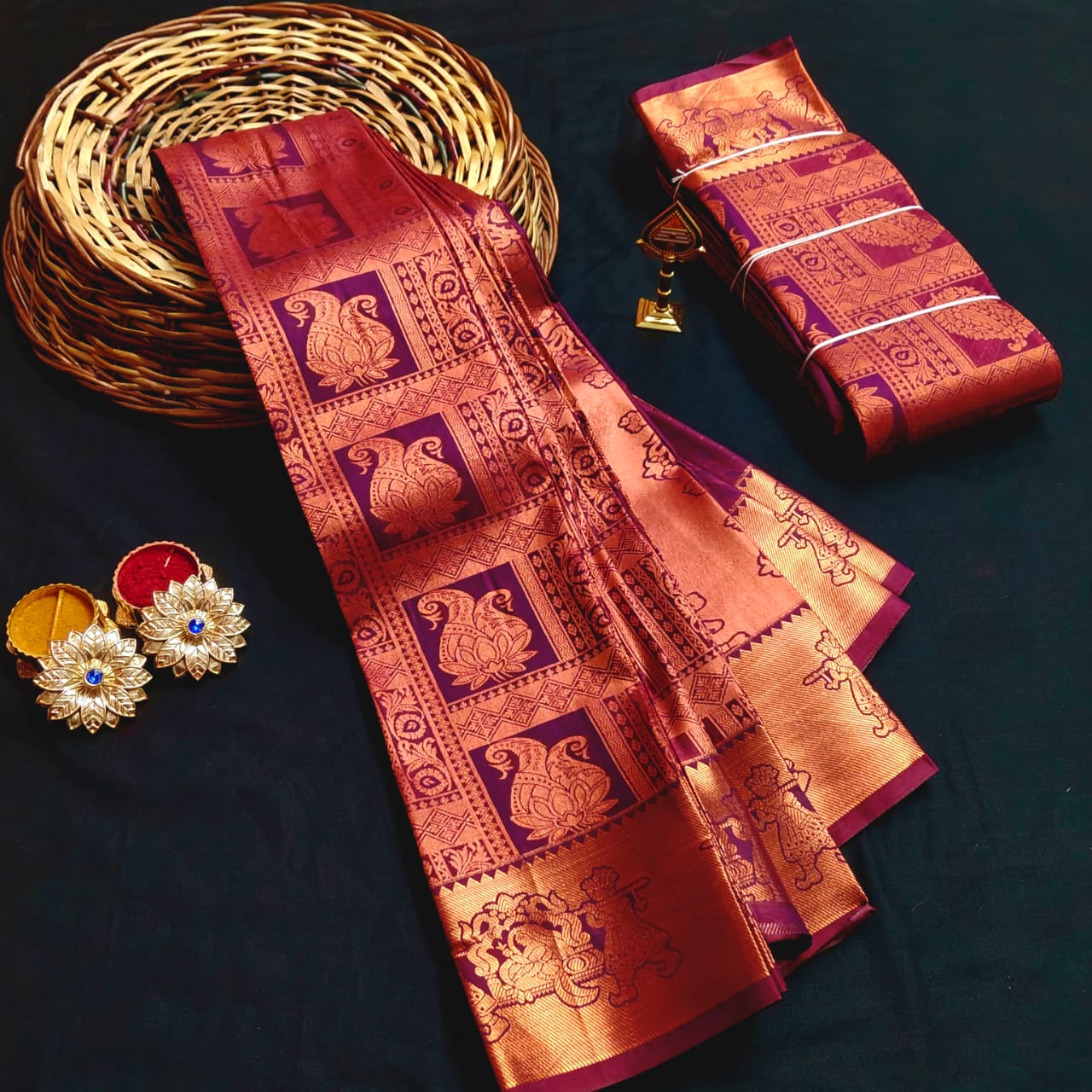 Copper All Self Sarees