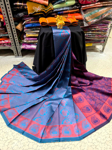 Kubera Semi Silk Saree – blue