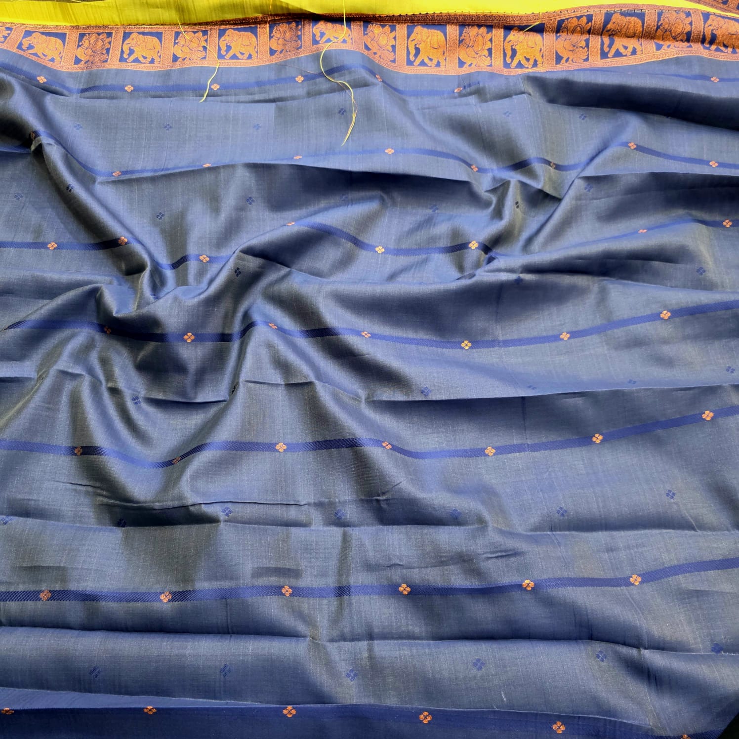 Peacock Feather Butta Design Silk Saree