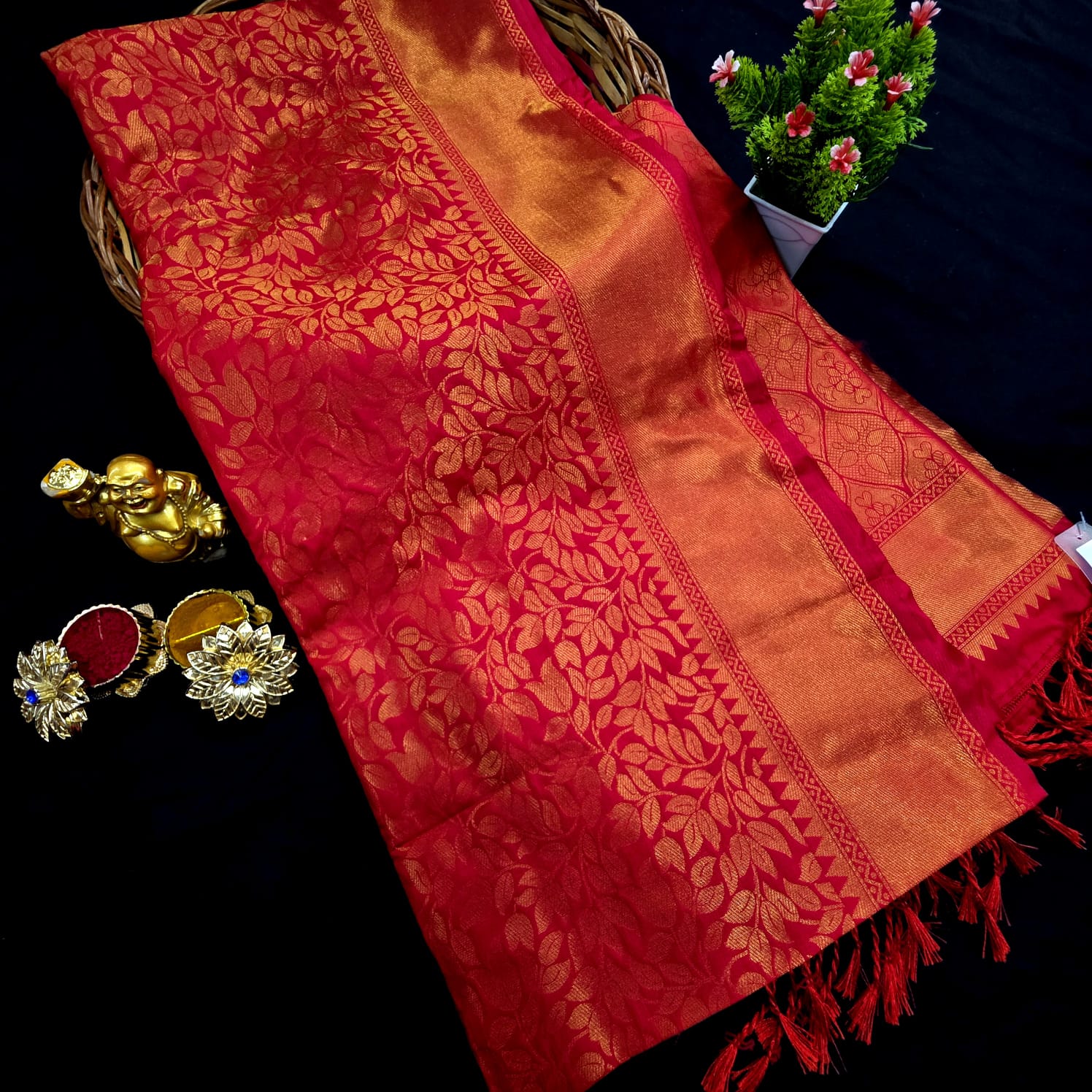 Premium Red Soft Silk Saree