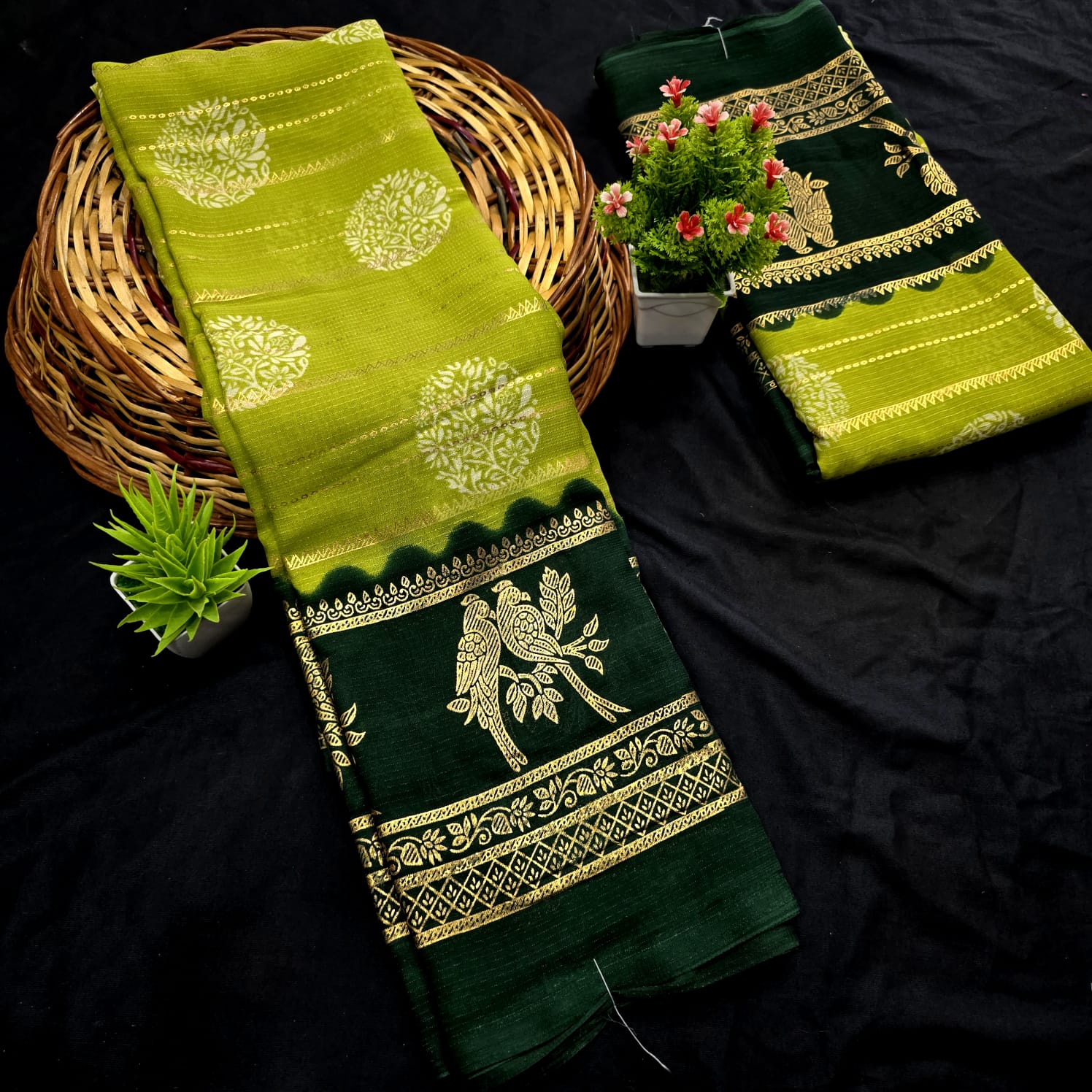 Fancy Chiffon Saree with Foil Work Saree